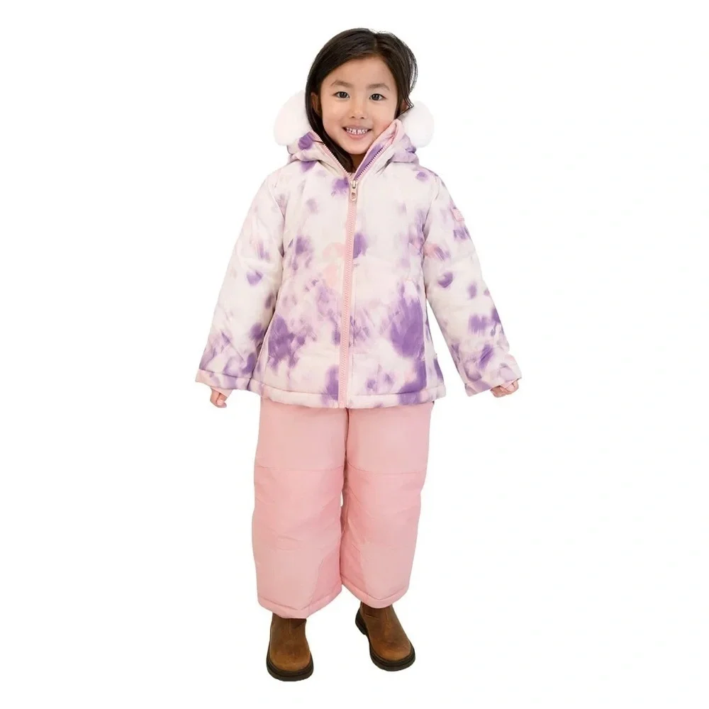 Spyder Kids Purple and Pink Tie-Dye Puffer Jacket